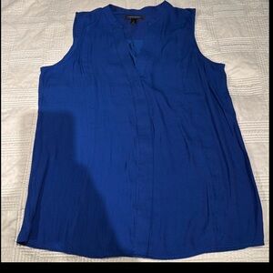 Banana Republic Sleeveless Blue and White Tops S Tall
